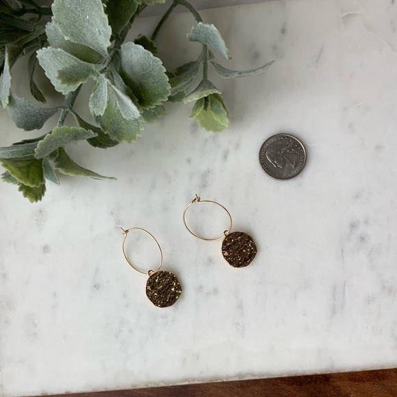 The Butler - Textured Coin Earrings - Picture 3 of 3